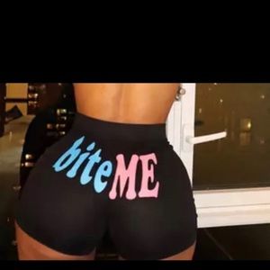 Bite Me Body Shorts Letter Print Shorts